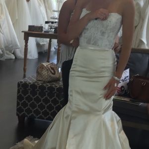 NEW LAZARO Trumpet Wedding Gown, never worn